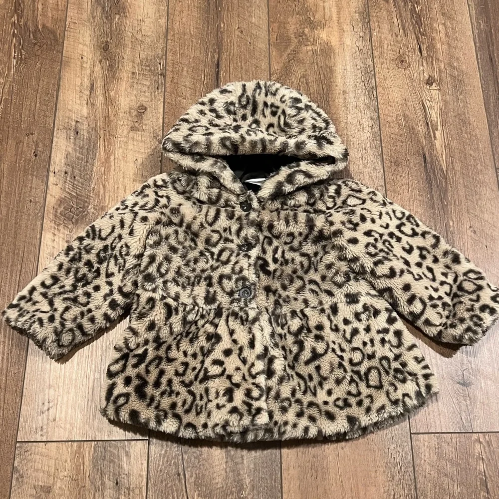 First Impressions Leopard Faux Fur Coat, Size 24 Months